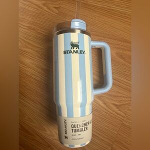 Stanley Striped Quencher Tumbler in Light Blue and Cream